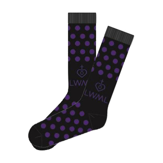 Socks  - Black and Purple Polka Dot